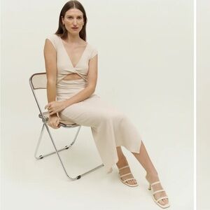 Reformation Faris Knit Dress Bone - Size XS